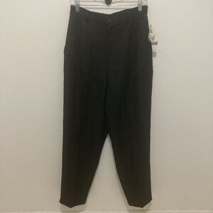 NWT Savion Pants 14 Black Pleated Front Zip Fly Polyester Straight Leg